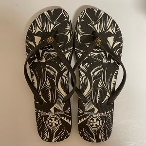 Brown Tory Burch Flip Flops